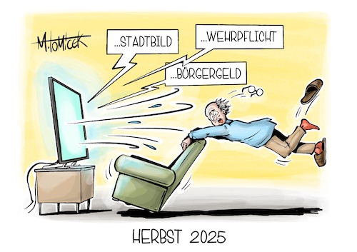 Cartoon: Herbst 2025 (medium) by Mirco Tomicek tagged wehrpflicht,wehr,wehrdienst,freiwillig,lotterie,bundeswehr,soldat,soldaten,freiwillige,militär,verteidigung,bürgergeld,geld,bürger,arbeit,arbeitslos,stadtbild,stadt,bild,aussage,migration,friedrich,merz,koalition,cdu,union,spd,städte,herbst,stürme,stürmisch,wetter,unwetter,wetterlage,sturm,karikatur,cartoon,pressekarikatur,mirco,tomicek,wehrpflicht,wehr,wehrdienst,freiwillig,lotterie,bundeswehr,soldat,soldaten,freiwillige,militär,verteidigung,bürgergeld,geld,bürger,arbeit,arbeitslos,stadtbild,stadt,bild,aussage,migration,friedrich,merz,koalition,cdu,union,spd,städte,herbst,stürme,stürmisch,wetter,unwetter,wetterlage,sturm,karikatur,cartoon,pressekarikatur,mirco,tomicek