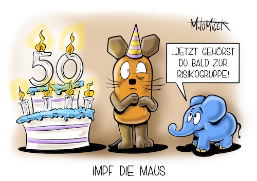 Cartoon: Impf die Maus (medium) by Mirco Tomicek tagged die,sendung,mit,der,maus,elefant,elefanten,wdr,west,deutscher,rundfunk,figur,zeichentrick,cartoon,köln,serie,tv,fernsehen,erklärung,erklär,info,sendungen,frage,frag,comic,50,geburtstag,jahre,jubiläum,mäuse,tiere,risikogruppe,risiko,gruppe,corona,covid19,impfungen,impf,geimpft,impftermin,karikatur,pressekarikatur,mirco,tomicek,die,sendung,mit,der,maus,elefant,elefanten,wdr,west,deutscher,rundfunk,figur,zeichentrick,cartoon,köln,serie,tv,fernsehen,erklärung,erklär,info,sendungen,frage,frag,comic,50,geburtstag,jahre,jubiläum,mäuse,tiere,risikogruppe,risiko,gruppe,corona,covid19,impfungen,impf,geimpft,impftermin,karikatur,pressekarikatur,mirco,tomicek