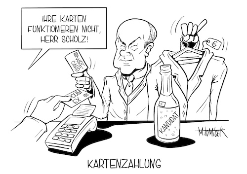 Cartoon: Kartenzahlung (medium) by Mirco Tomicek tagged olaf,scholz,spd,kanzlerkandidat,kanzler,kandidat,unter,druck,finanzminister,finanzproblem,cum,ex,wirecard,skandal,befragung,geld,finanzen,kanzlerfrage,kanzleramt,karten,kartenzahlung,karikatur,cartoon,mirco,tomicek,olaf,scholz,spd,kanzlerkandidat,kanzler,kandidat,unter,druck,finanzminister,finanzproblem,cum,ex,wirecard,skandal,befragung,geld,finanzen,kanzlerfrage,kanzleramt,karten,kartenzahlung,karikatur,cartoon,mirco,tomicek