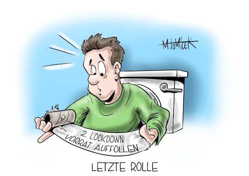 Cartoon: Letzte Rolle (medium) by Mirco Tomicek tagged lockdown,lock,down,corona,covid19,maßnahmen,regeln,coronamaßnahmen,coronaregeln,beschränkungen,light,homeoffice,toilettenpapier,klopapier,papier,vorrat,hamster,hamstern,hamsterkäufe,einkäufe,einkaufen,hamsterkauf,kauf,vorräte,rolle,eu,deutschland,bundesregierung,angela,merkel,welle,cartoon,karikatur,pressekarikatur,mirco,tomicek,lockdown,lock,down,corona,covid19,maßnahmen,regeln,coronamaßnahmen,coronaregeln,beschränkungen,light,homeoffice,toilettenpapier,klopapier,papier,vorrat,hamster,hamstern,hamsterkäufe,einkäufe,einkaufen,hamsterkauf,kauf,vorräte,rolle,eu,deutschland,bundesregierung,angela,merkel,welle,cartoon,karikatur,pressekarikatur,mirco,tomicek