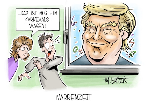 Cartoon: Narrenzeit (medium) by Mirco Tomicek tagged donald,trump,usa,amerika,strafzölle,zölle,zoll,us,präsident,narren,narrenzeit,karneval,fasching,fastnacht,umzug,umzüge,karnevalswagen,wagen,rosenmontag,rosenmontagsumzug,pappnase,altweiber,karikatur,pressekarikatur,cartoon,mirco,tomicek,donald,trump,usa,amerika,strafzölle,zölle,zoll,us,präsident,narren,narrenzeit,karneval,fasching,fastnacht,umzug,umzüge,karnevalswagen,wagen,rosenmontag,rosenmontagsumzug,pappnase,altweiber,karikatur,pressekarikatur,cartoon,mirco,tomicek