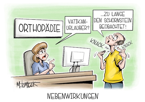 Cartoon: Nebenwirkungen (medium) by Mirco Tomicek tagged konklave,papst,wahl,päpste,kardinäle,rom,vatikan,kirche,oberhaupt,weißer,rauch,kapelle,papstwahl,orthopäde,orthopädie,klinik,karikatur,pressekarikatur,cartoon,mirco,tomicek,konklave,papst,wahl,päpste,kardinäle,rom,vatikan,kirche,oberhaupt,weißer,rauch,kapelle,papstwahl,orthopäde,orthopädie,klinik,karikatur,pressekarikatur,cartoon,mirco,tomicek