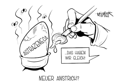 Cartoon: Neuer Anstrich? (medium) by Mirco Tomicek tagged astrazeneca,astra,vaxzevria,umbenennen,umbenannt,eu,pharma,pharmaunternehmen,coronavirus,corona,covid19,impfstoff,impfstoffe,impfungen,vermarktet,vermarkten,namen,namensänderung,änderung,geändert,eier,ostereier,ostern,osterfeiertage,feiertage,anstrich,bemalen,cartoon,karikatur,pressekarikatur,mirco,tomicek,astrazeneca,astra,vaxzevria,umbenennen,umbenannt,eu,pharma,pharmaunternehmen,coronavirus,corona,covid19,impfstoff,impfstoffe,impfungen,vermarktet,vermarkten,namen,namensänderung,änderung,geändert,eier,ostereier,ostern,osterfeiertage,feiertage,anstrich,bemalen,cartoon,karikatur,pressekarikatur,mirco,tomicek