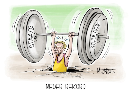 Cartoon: Neuer Rekord (medium) by Mirco Tomicek tagged deutschland,staatsschulden,staat,schulden,verschuldung,christian,lindner,pro,kopf,haushalt,finanzen,rekordhoch,euro,olympia,olympische,spiele,sommerspiele,paris,cartoon,karikatur,pressekarikatur,mirco,tomicek,deutschland,staatsschulden,staat,schulden,verschuldung,christian,lindner,pro,kopf,haushalt,finanzen,rekordhoch,euro,olympia,olympische,spiele,sommerspiele,paris,cartoon,karikatur,pressekarikatur,mirco,tomicek