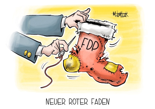 Cartoon: Neuer roter Faden (medium) by Mirco Tomicek tagged fdp,lindner,kampagne,bundestagswahl,wahl,wahlkampf,bundestag,wahlen,neuwahlen,neuwahl,umfrage,umfragen,wähler,dday,papier,weihnachten,weihnachtssocke,karikatur,cartoon,pressekarikatur,mirco,tomicek,fdp,lindner,kampagne,bundestagswahl,wahl,wahlkampf,bundestag,wahlen,neuwahlen,neuwahl,umfrage,umfragen,wähler,dday,papier,weihnachten,weihnachtssocke,karikatur,cartoon,pressekarikatur,mirco,tomicek