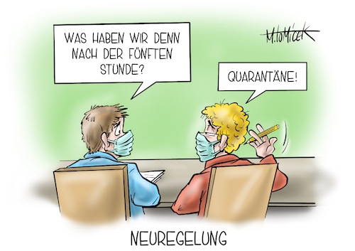 Cartoon: Neuregelung (medium) by Mirco Tomicek tagged corona,inzidenz,schule,schulen,inzidenzwert,coronafälle,fälle,infektion,steigt,steigende,zahlen,nrw,nordrhein,westfahlen,schüler,schülerinnen,lehrer,lehrerinnen,quarantäne,quarantäneregeln,regel,neuregelungen,neuregelung,plan,pläne,cartoon,karikatur,pressekarikatur,mirco,tomicek,corona,inzidenz,schule,schulen,inzidenzwert,coronafälle,fälle,infektion,steigt,steigende,zahlen,nrw,nordrhein,westfahlen,schüler,schülerinnen,lehrer,lehrerinnen,quarantäne,quarantäneregeln,regel,neuregelungen,neuregelung,plan,pläne,cartoon,karikatur,pressekarikatur,mirco,tomicek