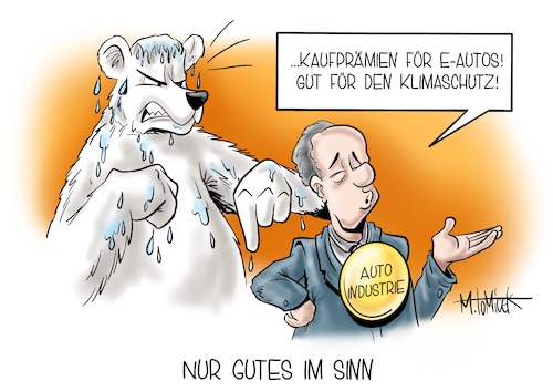 Cartoon: Nur Gutes im Sinn (medium) by Mirco Tomicek tagged autobranche,auto,branche,industrie,autoindustrie,kfz,eauto,elektro,batterie,video,videoschalte,videokonferenz,konferenz,kanzleramt,kanzlerin,angela,merkel,jobs,beruf,retten,rettung,klima,klimaschutz,schützen,natur,umwelt,umweltschutz,naturschutz,kauf,kaufen,kaufprämie,prämie,prämien,corona,covid19,erneuerbar,eisbär,tiere,tier,cartoon,karikatur,pressekarikatur,mirco,tomicek,autobranche,auto,branche,industrie,autoindustrie,kfz,eauto,elektro,batterie,video,videoschalte,videokonferenz,konferenz,kanzleramt,kanzlerin,angela,merkel,jobs,beruf,retten,rettung,klima,klimaschutz,schützen,natur,umwelt,umweltschutz,naturschutz,kauf,kaufen,kaufprämie,prämie,prämien,corona,covid19,erneuerbar,eisbär,tiere,tier,cartoon,karikatur,pressekarikatur,mirco,tomicek