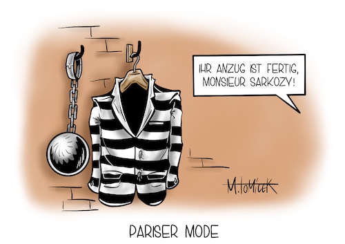 Cartoon: Pariser Mode (medium) by Mirco Tomicek tagged nicolas,sarkozy,frankreichs,ex,präsident,frankreich,ehemaliger,paris,französische,mode,bestechung,bestechungen,einfluss,einflussnahme,haftstrafe,verurteilt,knast,strafe,haft,bewährung,pariser,justizpalast,justiz,cartoon,karikatur,pressekarikatur,mirco,tomicek,nicolas,sarkozy,frankreichs,ex,präsident,frankreich,ehemaliger,paris,französische,mode,bestechung,bestechungen,einfluss,einflussnahme,haftstrafe,verurteilt,knast,strafe,haft,bewährung,pariser,justizpalast,justiz,cartoon,karikatur,pressekarikatur,mirco,tomicek