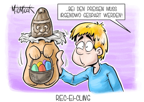 Cartoon: Rec-ei-cling (medium) by Mirco Tomicek tagged ostern,osterhase,ostereier,schokolade,schoko,schokohase,hase,süßigkeiten,lebendsmittel,preis,preise,lebensmittelpreise,geld,inflation,erhöhung,preissteigung,cartoon,karikatur,pressekarikatur,mirco,tomicek,ostern,osterhase,ostereier,schokolade,schoko,schokohase,hase,süßigkeiten,lebendsmittel,preis,preise,lebensmittelpreise,geld,inflation,erhöhung,preissteigung,cartoon,karikatur,pressekarikatur,mirco,tomicek