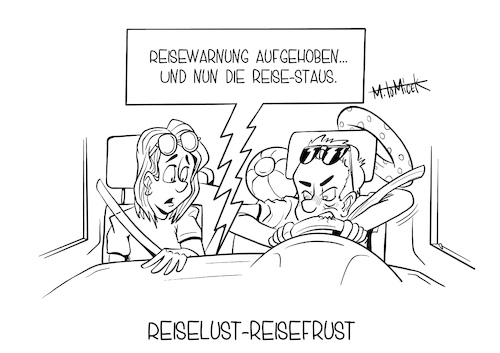 Cartoon: Reisefrust (medium) by Mirco Tomicek tagged reisewarnung,reisewarnungen,warnung,reise,urlaub,2020,europa,heiko,maas,ferien,stau,frust,autobahn,auto,fahrzeug,deutschland,tomicek,reisewarnung,reisewarnungen,warnung,reise,urlaub,2020,europa,heiko,maas,ferien,stau,frust,autobahn,auto,fahrzeug,deutschland,tomicek