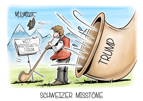 Cartoon: Schweizer Misstöne (medium) by Mirco Tomicek tagged schweiz,davos,weltwirtschafts,forum,weltwirtschaft,wirtschaft,donald,trump,usa,us,amerika,forderung,grönland,politik,strafzölle,zölle,zoll,gegenzölle,karikatur,pressekarikatur,cartoon,mirco,tomicek,schweiz,davos,weltwirtschafts,forum,weltwirtschaft,wirtschaft,donald,trump,usa,us,amerika,forderung,grönland,politik,strafzölle,zölle,zoll,gegenzölle,karikatur,pressekarikatur,cartoon,mirco,tomicek