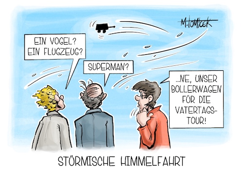Cartoon: Stürmische Himmelfahrt (medium) by Mirco Tomicek tagged wetter,regen,wetterlage,regenwetter,wind,windig,vatertag,vatertagstour,tour,christi,himmelfahrt,feiertag,bollerwagen,väter,biergarten,karikatur,pressekarikatur,cartoon,mirco,tomicek,wetter,regen,wetterlage,regenwetter,wind,windig,vatertag,vatertagstour,tour,christi,himmelfahrt,feiertag,bollerwagen,väter,biergarten,karikatur,pressekarikatur,cartoon,mirco,tomicek