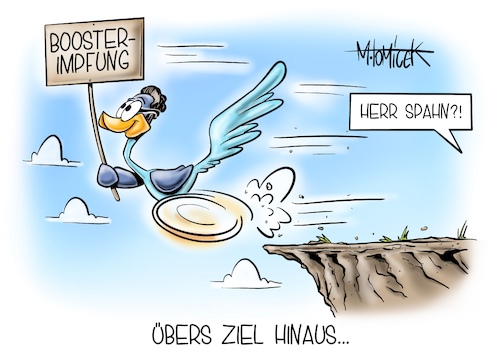 Cartoon: Übers Ziel hinaus... (medium) by Mirco Tomicek tagged jens,spahn,bundesgesundheitsminister,auffrischung,auffrischungsimpfung,impfung,booster,boosterimpfung,impfungen,boostern,boost,impfzentren,ärzte,arzt,spritze,dritte,impfe,impfangebot,corona,roadrunner,looney,tunes,cartoon,karikatur,pressekarikatur,mirco,tomicek,jens,spahn,bundesgesundheitsminister,auffrischung,auffrischungsimpfung,impfung,booster,boosterimpfung,impfungen,boostern,boost,impfzentren,ärzte,arzt,spritze,dritte,impfe,impfangebot,corona,roadrunner,looney,tunes,cartoon,karikatur,pressekarikatur,mirco,tomicek