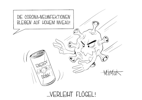 Cartoon: ...verleiht Flügel! (medium) by Mirco Tomicek tagged corona,covid19,virus,viren,neuinfektionen,infektionen,infekt,ansteckung,zahlen,fallzahlen,coronazahlen,rki,robert,koch,institut,inzidenzwert,inzidenz,lockdown,shutdown,pandemie,homeoffice,kontaktverbot,kontaktsperre,maßnahmen,verschärfungen,energy,drink,zahl,deutschland,cartoon,karikatur,pressekarikatur,mirco,tomicek,corona,covid19,virus,viren,neuinfektionen,infektionen,infekt,ansteckung,zahlen,fallzahlen,coronazahlen,rki,robert,koch,institut,inzidenzwert,inzidenz,lockdown,shutdown,pandemie,homeoffice,kontaktverbot,kontaktsperre,maßnahmen,verschärfungen,energy,drink,zahl,deutschland,cartoon,karikatur,pressekarikatur,mirco,tomicek