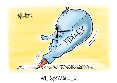 Cartoon: Weissmacher (medium) by Mirco Tomicek tagged schuldenbremse,grundgesetz,schulden,bremse,finanzpaket,finanzen,paket,friedrich,merz,union,spd,cdu,csu,bundestag,schuldenpaket,wirtschaft,aufrüstung,tipp,ex,cartoon,karikatur,pressekarikatur,mirco,tomicek,schuldenbremse,grundgesetz,schulden,bremse,finanzpaket,finanzen,paket,friedrich,merz,union,spd,cdu,csu,bundestag,schuldenpaket,wirtschaft,aufrüstung,tipp,ex,cartoon,karikatur,pressekarikatur,mirco,tomicek