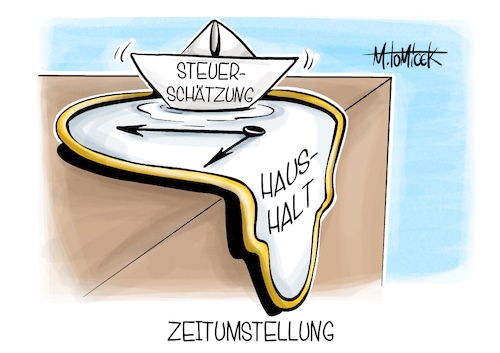 Cartoon: Zeitumstellung (medium) by Mirco Tomicek tagged zeit,zeitumstellung,winterzeit,uhr,steuer,steuern,steuerschätzung,finanzen,geld,bund,länder,kommunen,haushalt,dali,uhren,cartoon,karikatur,pressekarikatur,mirco,tomicek,zeit,zeitumstellung,winterzeit,uhr,steuer,steuern,steuerschätzung,finanzen,geld,bund,länder,kommunen,haushalt,dali,uhren,cartoon,karikatur,pressekarikatur,mirco,tomicek