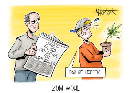 Cartoon: Zum Wohl (medium) by Mirco Tomicek tagged christian,lindner,fdp,hobbybrauer,hobby,brauer,brauen,bier,bierbrauen,biersteuer,steuer,steuern,entlastung,entlasten,hanf,cannabis,marihuana,pflanzen,hopfen,karikatur,pressekarikatur,cartoon,mirco,tomicek,christian,lindner,fdp,hobbybrauer,hobby,brauer,brauen,bier,bierbrauen,biersteuer,steuer,steuern,entlastung,entlasten,hanf,cannabis,marihuana,pflanzen,hopfen,karikatur,pressekarikatur,cartoon,mirco,tomicek