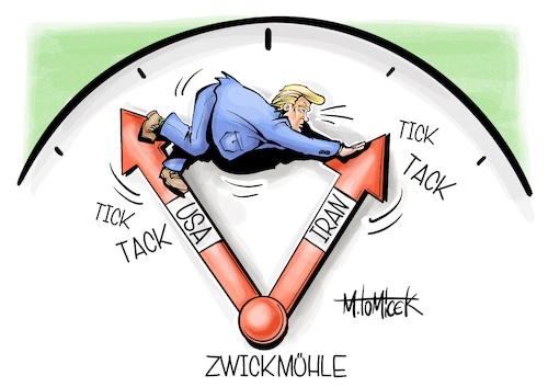 Cartoon: Zwickmühle (medium) by Mirco Tomicek tagged trump,usa,amerika,us,präsident,iran,waffenruhe,waffen,ruhe,straße,von,hormus,öl,ölpreise,benzinpreise,wirtschaft,krieg,frieden,friedensverhandlungen,verlängerung,karikatur,cartoon,pressekarikatur,mirco,tomicek,trump,usa,amerika,us,präsident,iran,waffenruhe,waffen,ruhe,straße,von,hormus,öl,ölpreise,benzinpreise,wirtschaft,krieg,frieden,friedensverhandlungen,verlängerung,karikatur,cartoon,pressekarikatur,mirco,tomicek