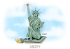 Cartoon: Liberty (small) by Mirco Tomicek tagged liberty,usa,us,america,amerika,donald,trump,police,polizei,gewalt,polizeigewalt,gorge,floyd,new,york,nyc,statue,freedom