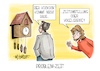 Cartoon: Problem-Zeit (small) by Mirco Tomicek tagged vogel,vögel,vogelgrippe,grippe,tiere,deutschland,ausbreitung,krankheit,wildtiere,wildvögel,geflügel,zeitumstellung,uhr,uhren,zurückstellen,winterzeit,winter,zeiten,kuckuck,cartoon,karikatur,pressekarikatur,mirco,tomicek