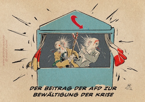Cartoon: Der Beitrag der AfD (medium) by Guido Kuehn tagged afd,gauland,kalbitz,der,afd,gauland,kalbitz