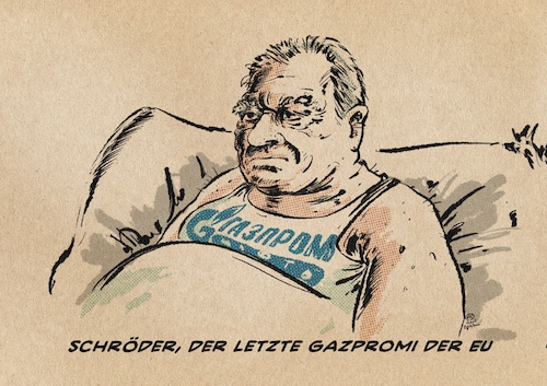 Cartoon: Der letzte Gazpromi (medium) by Guido Kuehn tagged schröder,putin,russland,krieg,ukraine,gazprom,schröder,putin,russland,krieg,ukraine,gazprom