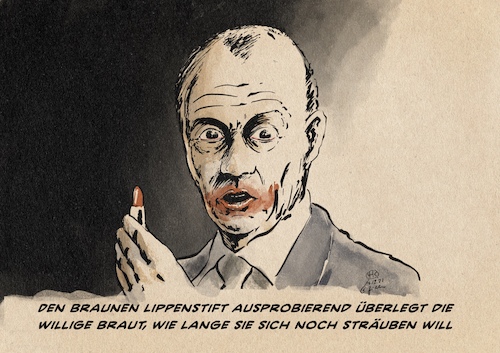 Cartoon: Die Braut wär dann soweit (medium) by Guido Kuehn tagged merz,union,afd,klimaaktivisten,verbot,merz,union,afd,klimaaktivisten,verbot