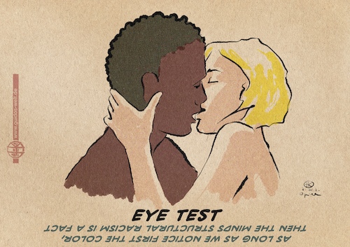 Cartoon: Eye Test (medium) by Guido Kuehn tagged racism,racism
