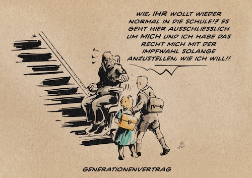 Cartoon: Generationenvertrag (medium) by Guido Kuehn tagged impfen,astra,biontech,corona,covid,19,impfen,astra,biontech,corona,covid,19