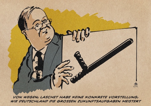 Cartoon: Laschets Plan (medium) by Guido Kuehn tagged laschet,klima,demokratie,polizei,nrw,versammlungsfreiheit,presse,laschet,klima,demokratie,polizei,nrw,versammlungsfreiheit,presse
