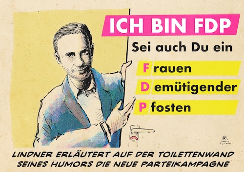 Cartoon: Lindner ist FDP (medium) by Guido Kuehn tagged lindner,fdp,lindner,fdp