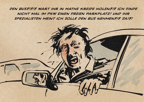 Cartoon: Öfter mal den Bus!? (medium) by Guido Kuehn tagged mobilität,klima,mobilität,klima