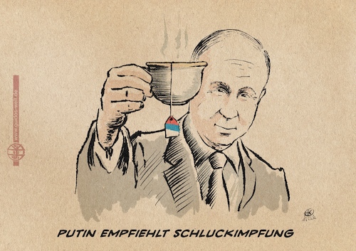Cartoon: Putins imstoff (medium) by Guido Kuehn tagged nawalny,putin,russland,eu,nervengift,nawalny,putin,russland,eu,nervengift