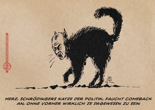 Cartoon: Schrödingers Merz (medium) by Guido Kuehn tagged friedrich,merz,comeback,kanzler,wahl,bundestagswahl,friedrich,merz,comeback,kanzler,wahl,bundestagswahl