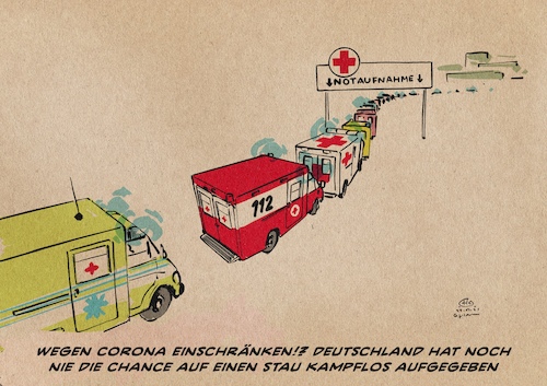 Cartoon: Staugefahr (medium) by Guido Kuehn tagged corona,covid,notaufnahmen,corona,covid,notaufnahmen