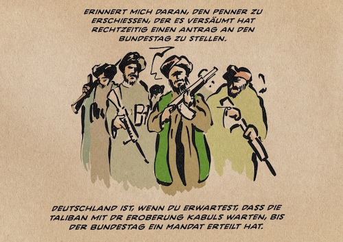 Cartoon: Taliban müssen warten (medium) by Guido Kuehn tagged taliban,kabul,afghanistan,evakuierung,taliban,kabul,afghanistan,evakuierung