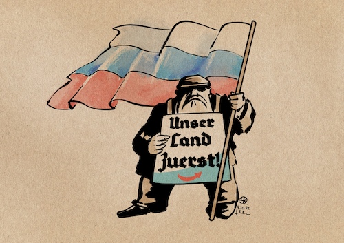 Cartoon: Unser Land zuerst (medium) by Guido Kuehn tagged afd,russland,afd,russland