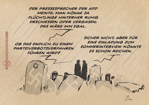 Cartoon: vergasen und vergessen (medium) by Guido Kuehn tagged lüth,afd,nazis,lüth,afd,nazis