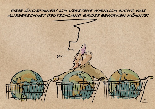 Cartoon: Was können wir schon groß tun? (medium) by Guido Kuehn tagged ressourcenverbrauch,earth,overshoot,day,unwelt,energie,klima,arten,ressourcenverbrauch,earth,overshoot,day,unwelt,energie,klima,arten