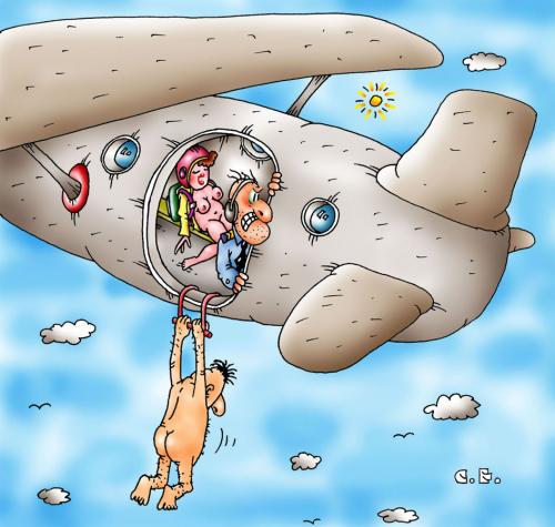 Cartoon: Darling (medium) by Sergey Ermilov tagged plane,couple,travel,love