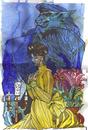 Cartoon: Beauty and the Beast (small) by joellestoret tagged beauty,and,the,beast,yellow,blue,lumiere