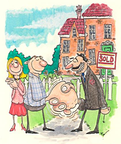 Cartoon: Estate Agent (medium) by dotmund tagged estate,agent,house,buyers