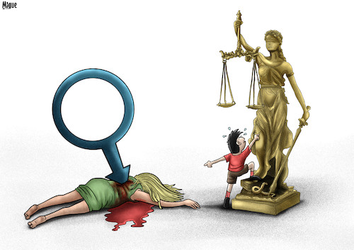 Cartoon: Feminicides (medium) by miguelmorales tagged feminicide,stop,justice,family,jail,feminicide,stop,justice,family,jail