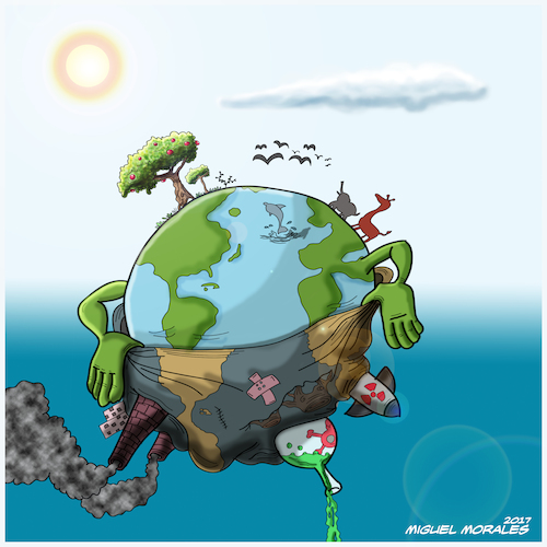 Cartoon: Saving earth (medium) by miguelmorales tagged climate,change,earth,pollution,forest,killing,government,water,poison,smoke,noise,bombs,wars,climate,change,earth,pollution,forest,killing,government,water,poison,smoke,noise,bombs,wars