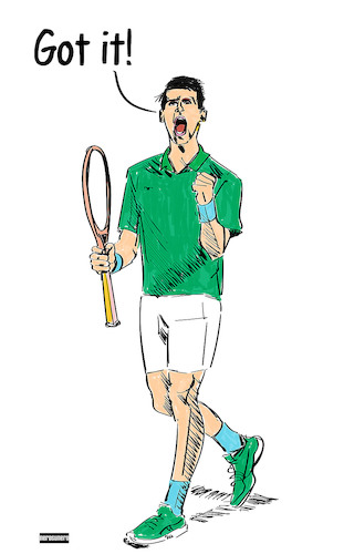 Cartoon: DjoCovid (medium) by nerosunero tagged djokovic,coronavirus,virus,tennis,celebrities,novak
