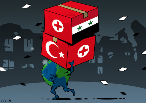 Cartoon: Earthquake in Turkey and Syria (medium) by Enrico Bertuccioli tagged earthquake,turkey,syria,tragedy,devastation,destruction,life,death,aid,safety,security,prevention,political,world,global,help,relief,humanbeings,hope,un,europe,earthquake,turkey,syria,tragedy,devastation,destruction,life,death,aid,safety,security,prevention,political,world,global,help,relief,humanbeings,hope,un,europe