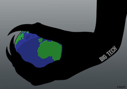 Cartoon: The claw of big tech (medium) by Enrico Bertuccioli tagged world,newworldorder,technology,bigtech,technologicaldomain,domain,data,bigdata,power,control,neocapitalism,capitalism,technologicalcapitalism,digital,digitalcapitalism,money,business,economy,greed,dictatorship,political,politicalcartoon,editorialcartoon,world,newworldorder,technology,bigtech,technologicaldomain,domain,data,bigdata,power,control,neocapitalism,capitalism,technologicalcapitalism,digital,digitalcapitalism,money,business,economy,greed,dictatorship,political,politicalcartoon,editorialcartoon