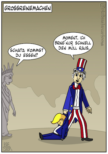 Cartoon: Grossreinemachen (medium) by Olaf Biester tagged us,wahl,2020,trump