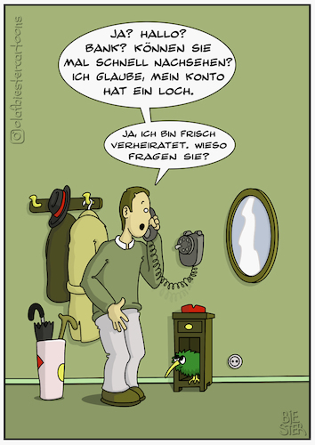 Cartoon: Hallo Bank (medium) by Olaf Biester tagged ehe,geld,bank