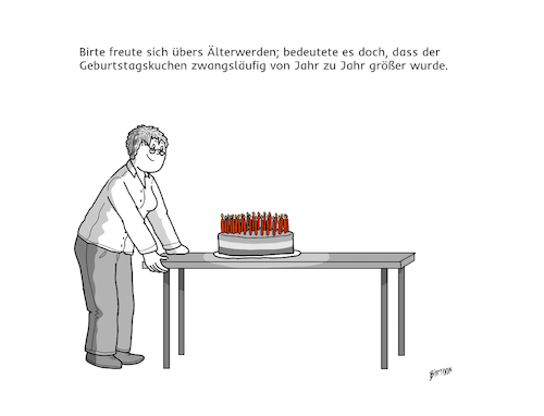 Cartoon: Die Freuden des Älterwerdens (medium) by Birtoon tagged geburtstagskuchen